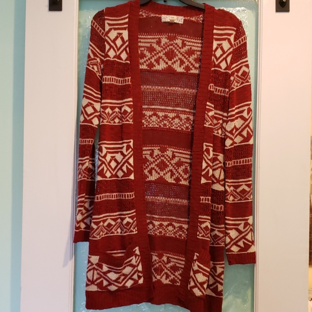 Red/White Cardigan